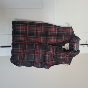 Eddie Bauer plaid puffy vest